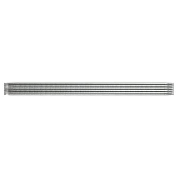 vidaXL Høybed pulverlakkert stål 512x80x36 cm sølv