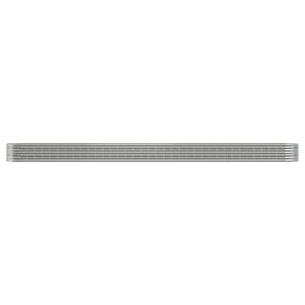 vidaXL Odlingslåda pulverlackerat stål 440x80x36 cm silver