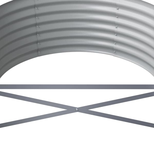vidaXL Odlingslåda pulverlackerat stål 440x80x36 cm silver