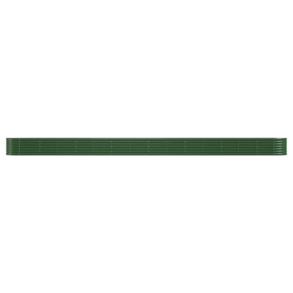 vidaXL Høybed pulverlakkert stål 620x80x36 cm grønn