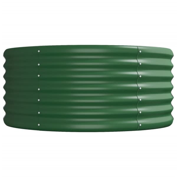 vidaXL Høybed pulverlakkert stål 620x80x36 cm grønn