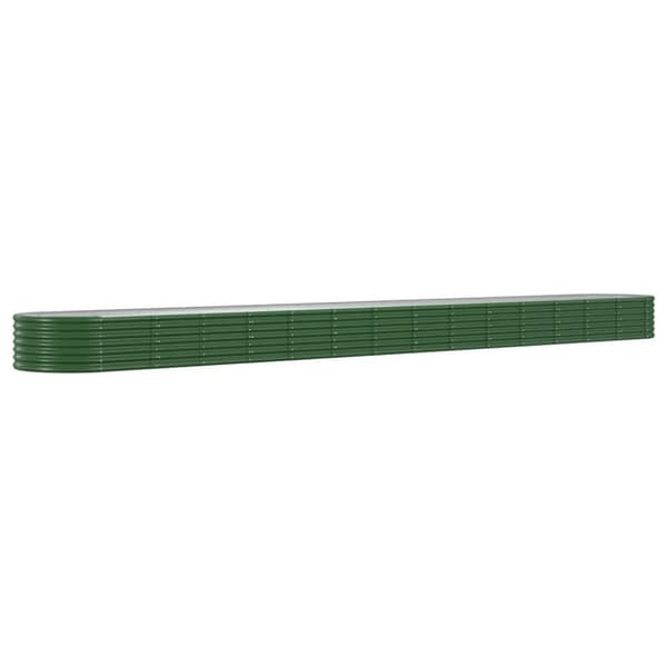 vidaXL Høybed pulverlakkert stål 620x80x36 cm grønn