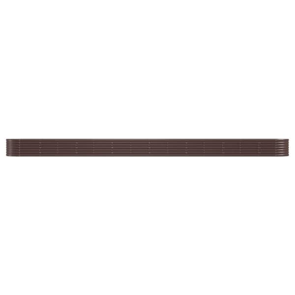 vidaXL Høybed pulverlakkert stål 620x80x36 cm brun