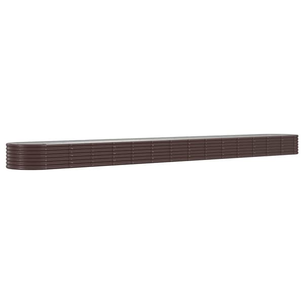 vidaXL Høybed pulverlakkert stål 620x80x36 cm brun