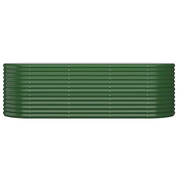 vidaXL Odlingslåda pulverlackerat stål 224x80x68 cm grön