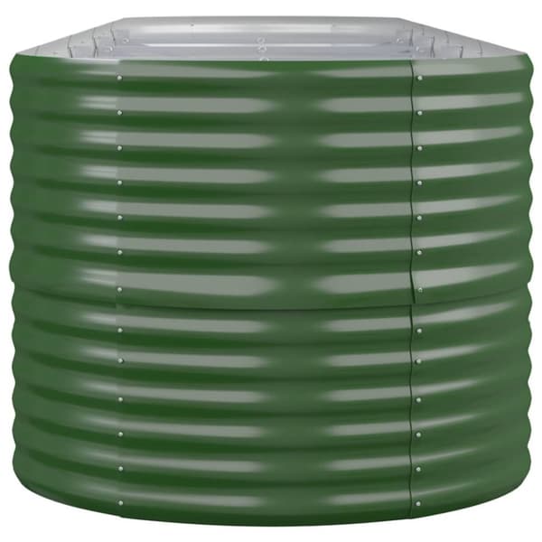 vidaXL Høybed pulverlakkert stål 368x80x68 cm grønn