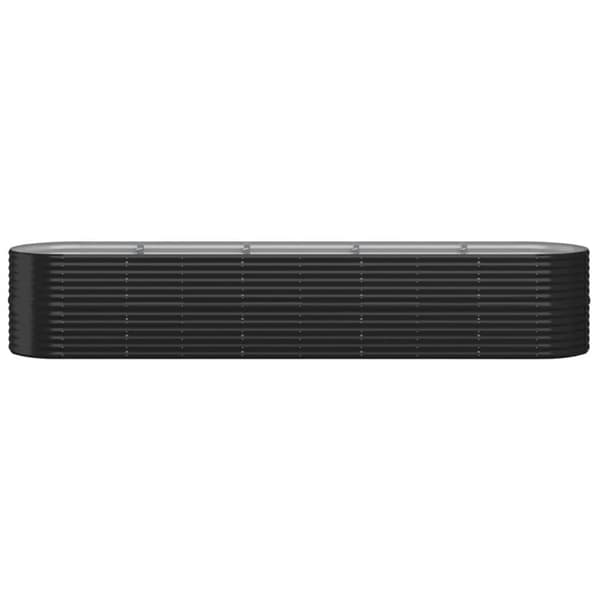 vidaXL Odlingslåda pulverlackerat stål 368x80x68 cm antracit