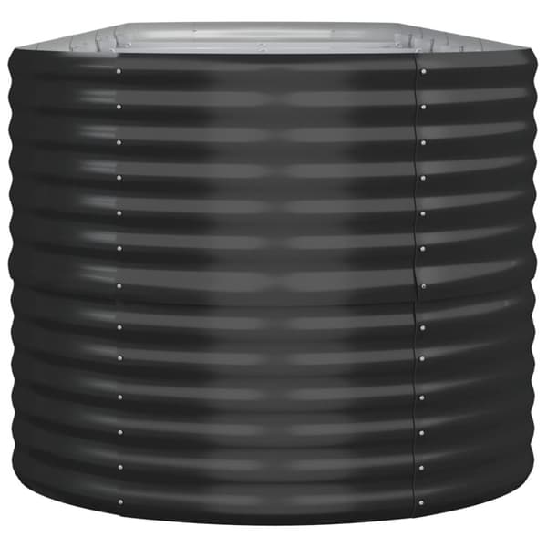 vidaXL Odlingslåda pulverlackerat stål 368x80x68 cm antracit