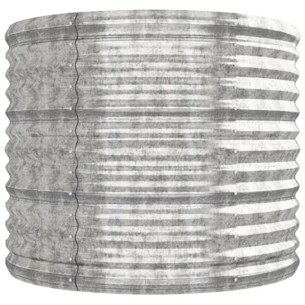 vidaXL Odlingslåda pulverlackerat stål 296x80x68 cm silver