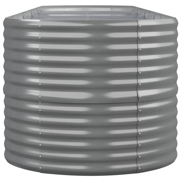 vidaXL Høybed pulverlakkert stål 440x80x68 cm grå