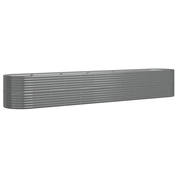 vidaXL Høybed pulverlakkert stål 440x80x68 cm grå