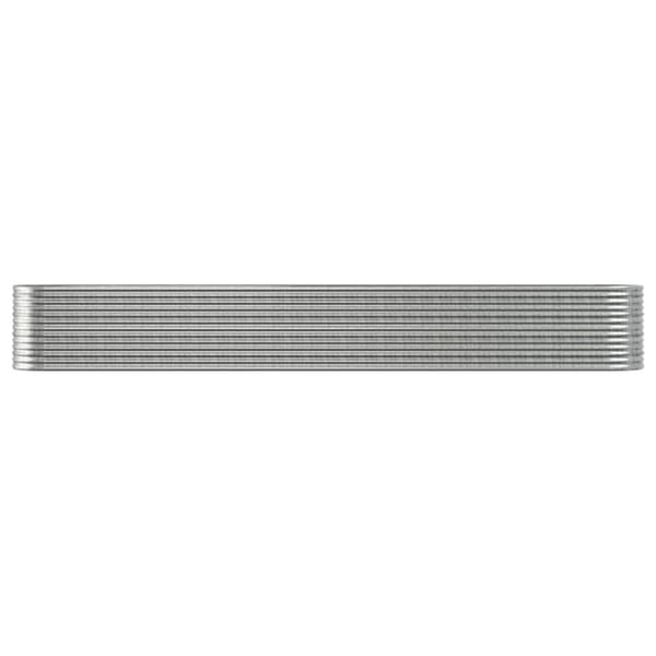vidaXL Odlingslåda pulverlackerat stål 512x80x68 cm silver