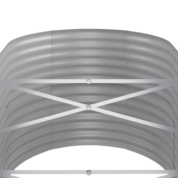 vidaXL Odlingslåda pulverlackerat stål 440x80x68 cm silver