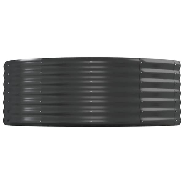 vidaXL Høybed pulverlakkert stål 544x100x36 cm antrasitt