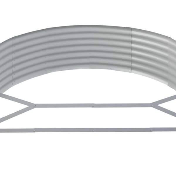 vidaXL Høybed pulverlakkert stål 214x140x36 cm antrasitt