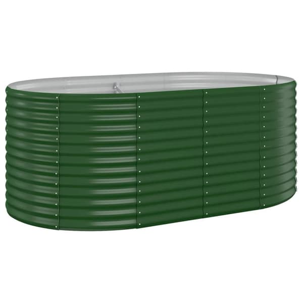 vidaXL Høybed pulverlakkert stål 175x100x68 cm grønn