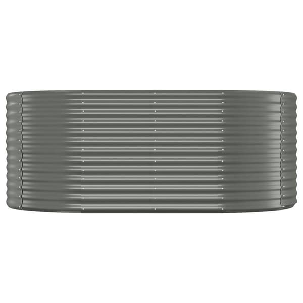 vidaXL Odlingslåda pulverlackerat stål 175x100x68 cm grå