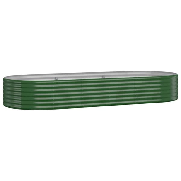 vidaXL Høybed pulverlakkert stål 249x100x36 cm grønn