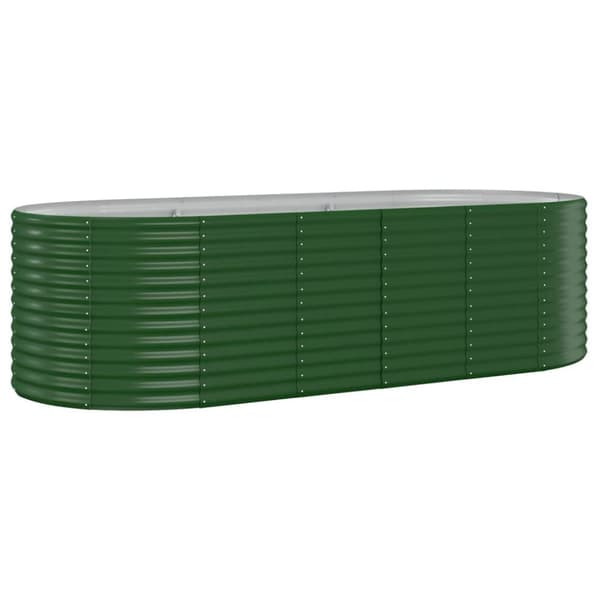 vidaXL Høybed pulverlakkert stål 249x100x68 cm grønn