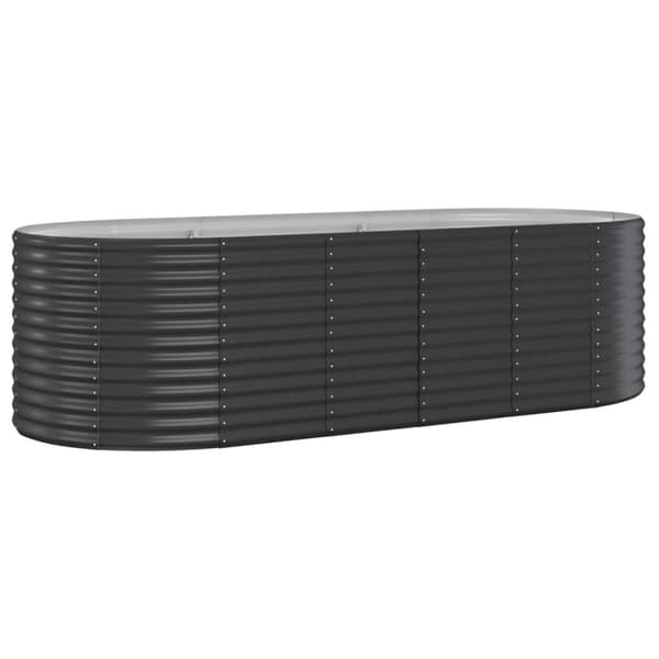 vidaXL Odlingslåda pulverlackerat stål 249x100x68 cm antracit