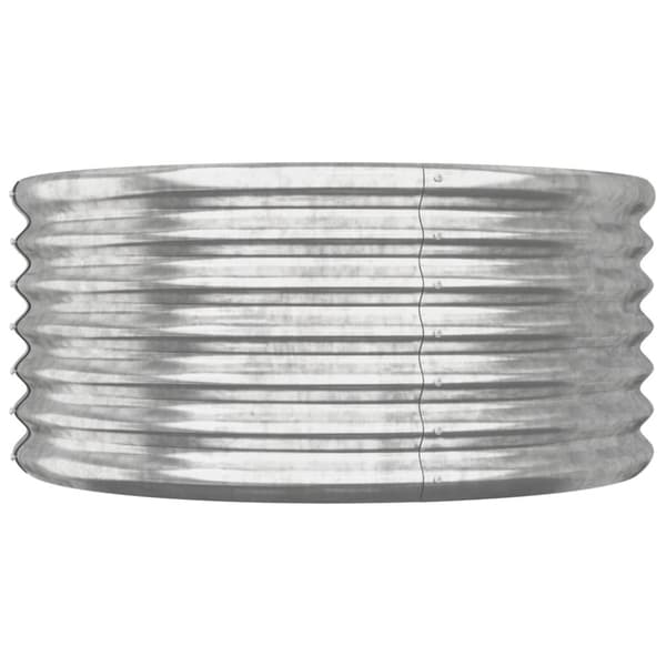 vidaXL plantekrukke 80x80x36 cm pulverlakeret stål sølvfarvet