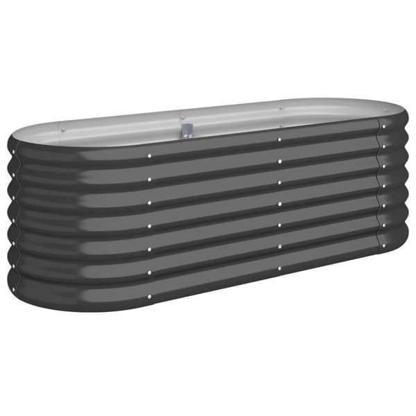 vidaXL Korotettu kukkalaatikko jauhemaalattu teräs 114x40x36cm antras.