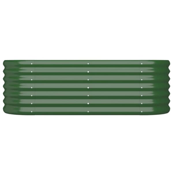 vidaXL højbed 114x40x36 cm pulverlakeret stål grøn