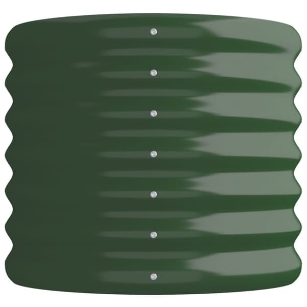 vidaXL højbed 114x40x36 cm pulverlakeret stål grøn
