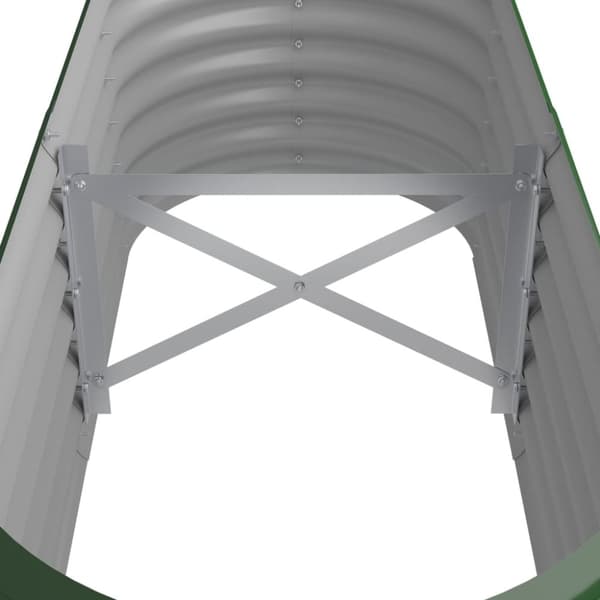 vidaXL højbed 114x40x36 cm pulverlakeret stål grøn