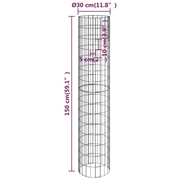 vidaXL gabion-kurve 4 stk. cylinderformet Ø30x50/100/150/200 cm