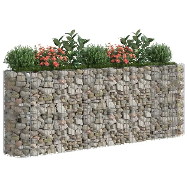 vidaXL gabion-højbed 260x50x100 cm galvaniseret jern