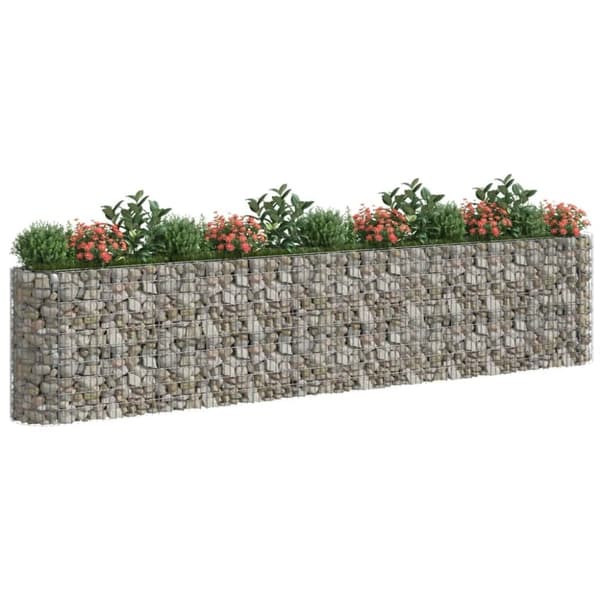 vidaXL gabion-højbed 470x50x100 cm galvaniseret jern