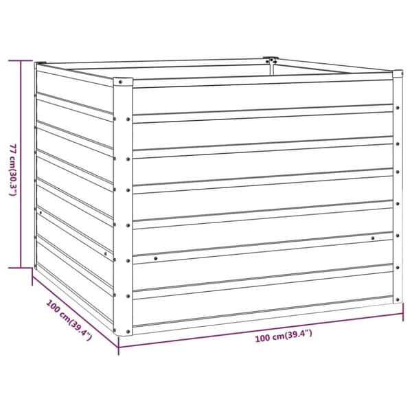 vidaXL højbed 100x100x77 cm cortenstål rustfarvet