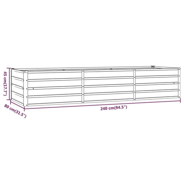 vidaXL højbed 240x80x45 cm cortenstål rustfarvet