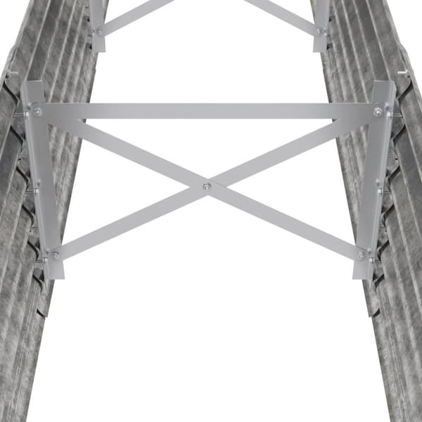 vidaXL plantekasse 224x40x36 cm pulverlakeret stål sølvfarvet
