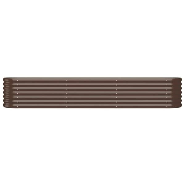 vidaXL plantekasse 224x40x36 cm pulverlakeret stål brun