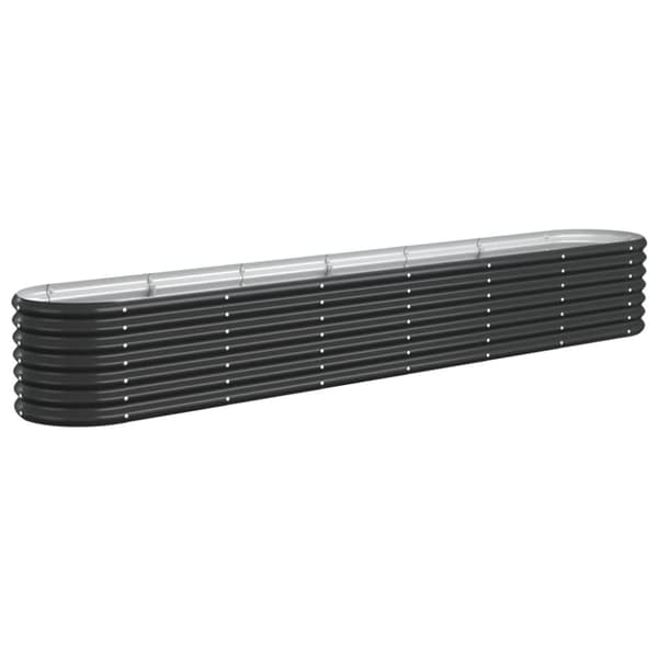 vidaXL plantekasse 260x40x36 cm pulverlakeret stål antracitgrå