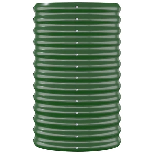 vidaXL plantekasse 114x40x68 cm pulverlakeret stål grøn