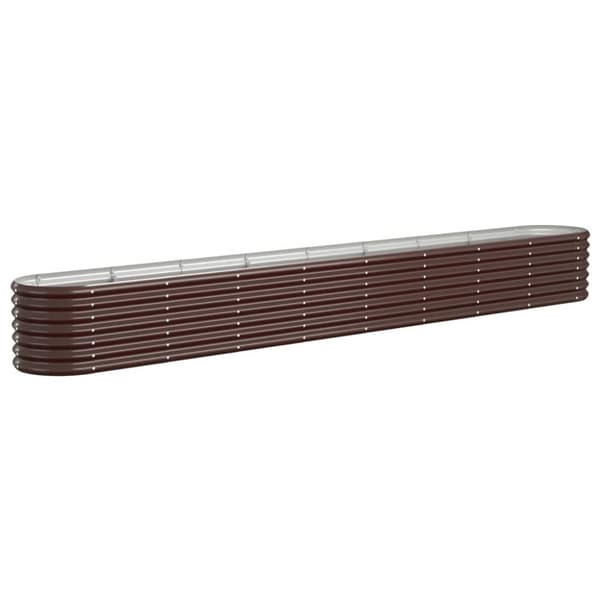 vidaXL plantekasse 332x40x36 cm pulverlakeret stål brun