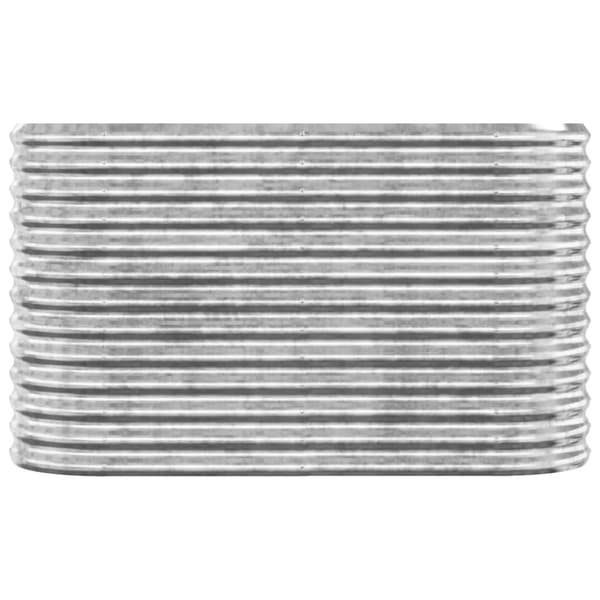 vidaXL plantekasse 114x40x68 cm pulverlakeret stål sølvfarvet