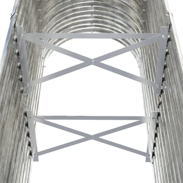 vidaXL plantekasse 114x40x68 cm pulverlakeret stål sølvfarvet