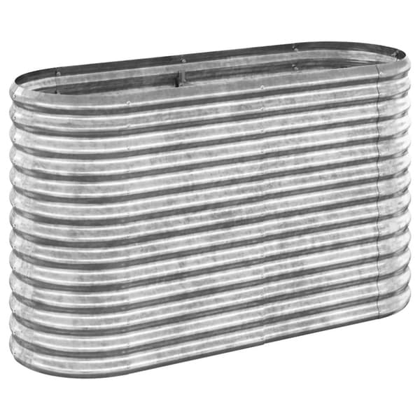vidaXL plantekasse 114x40x68 cm pulverlakeret stål sølvfarvet