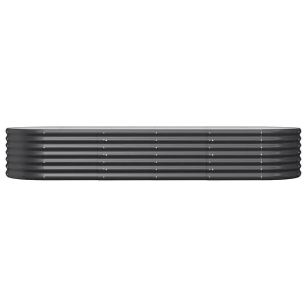 vidaXL plantekasse 224x80x36 cm pulverlakeret stål antracitgrå