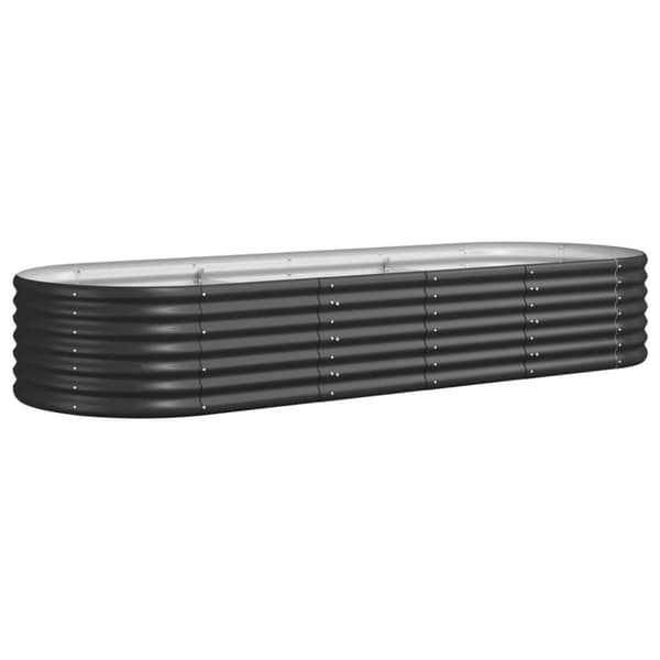 vidaXL plantekasse 224x80x36 cm pulverlakeret stål antracitgrå