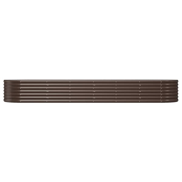 vidaXL plantekasse 296x80x36 cm pulverlakeret stål brun