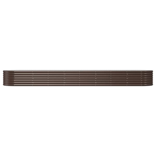 vidaXL plantekasse 368x80x36 cm pulverlakeret stål brun