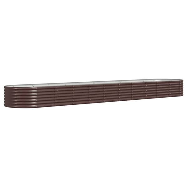 vidaXL plantekrukke 440x80x36 cm pulverlakeret stål brun