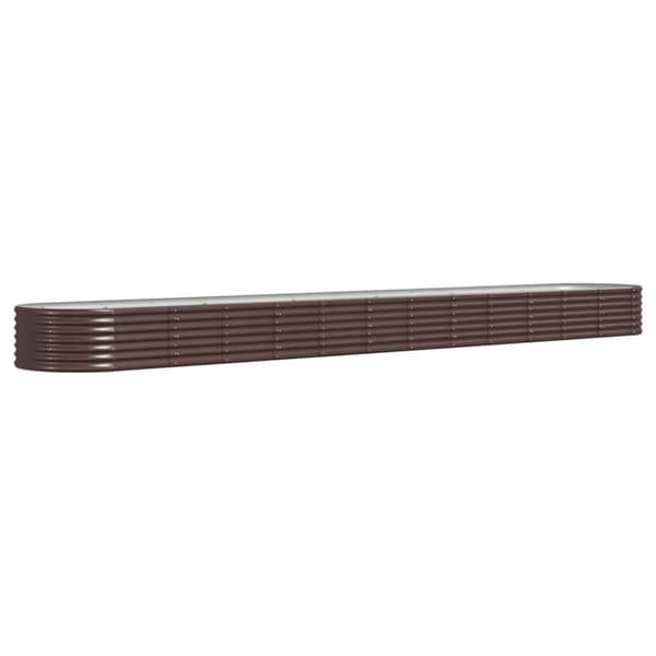 vidaXL plantekasse 512x80x36 cm pulverlakeret stål brun