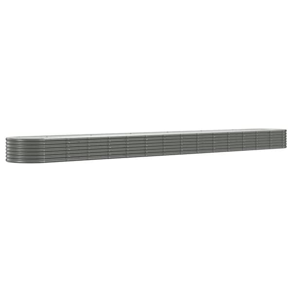 vidaXL plantekrukke 620x80x36 cm pulverlakeret stål grå