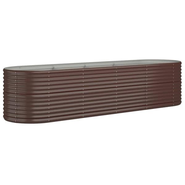 vidaXL plantekasse 296x80x68 cm pulverlakeret stål brun